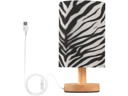 Abajur De Cabeceira Com Estampa Zebra Para Quarto, Luminária De Cabeceira Led, Luminária De Leitura Com Portas Usb E