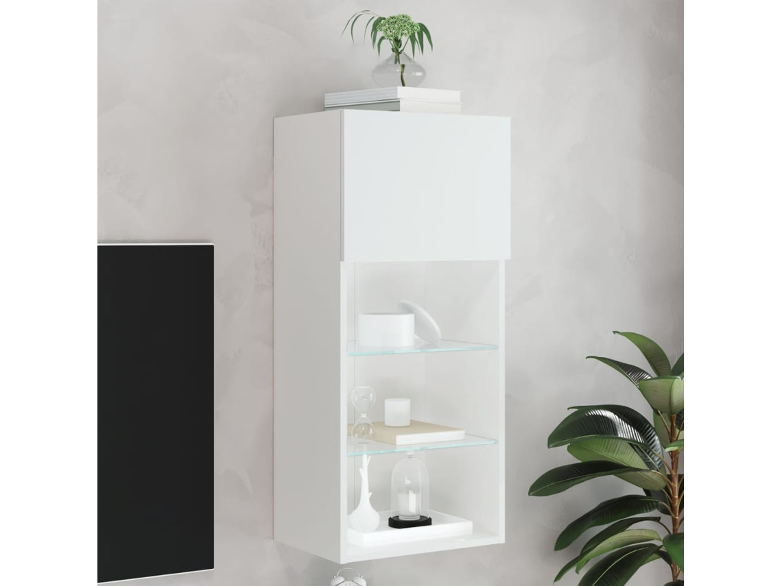 Vidaxl Móvel de Tv com Luzes Led 40,5x30x90 Cm Branco