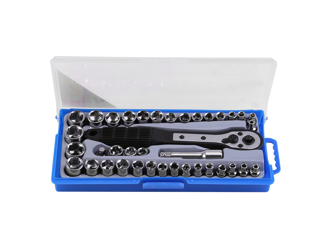 Conjunto De Chave De Socket Com Racha Múltipla 3/8 Polegada 38 Peças Ferramentas Manuais