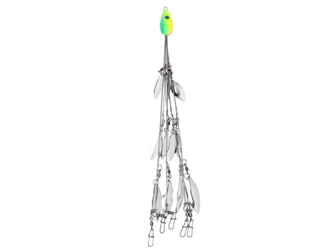 Rig de Pesca com 12 Luvas e Iscas Artificiais Verde
