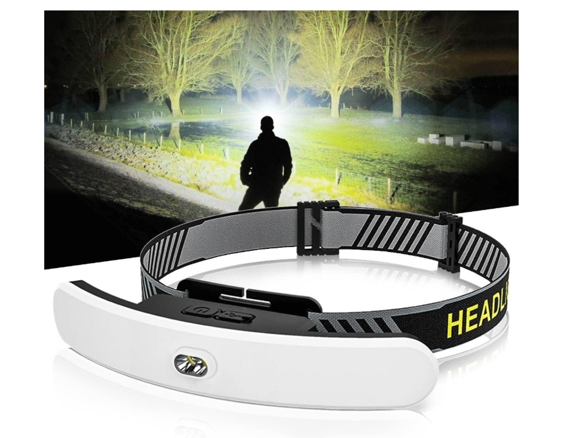 Farol Led Super Brilhante de 2.000 Lúmens Leve e À Prova D'Água com 6 Modos Luz para Ciclismo Corrida Camping Blackout Preto Bisbisous VIGA EUROPE
