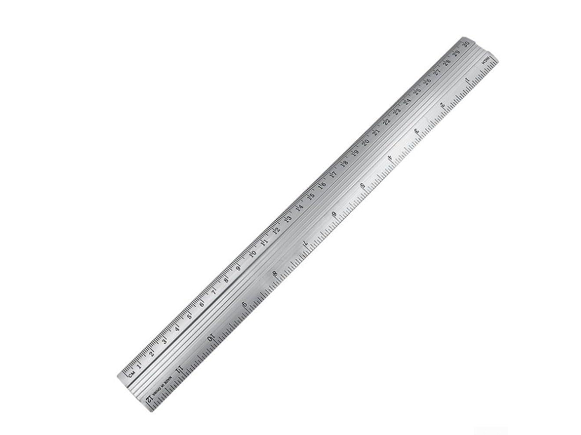 Régua Reta Em Liga De Alumínio, 30cm, Escala Dupla Métrica E Imperial, Ferramenta De Desenho Precisão Para Engenheiros