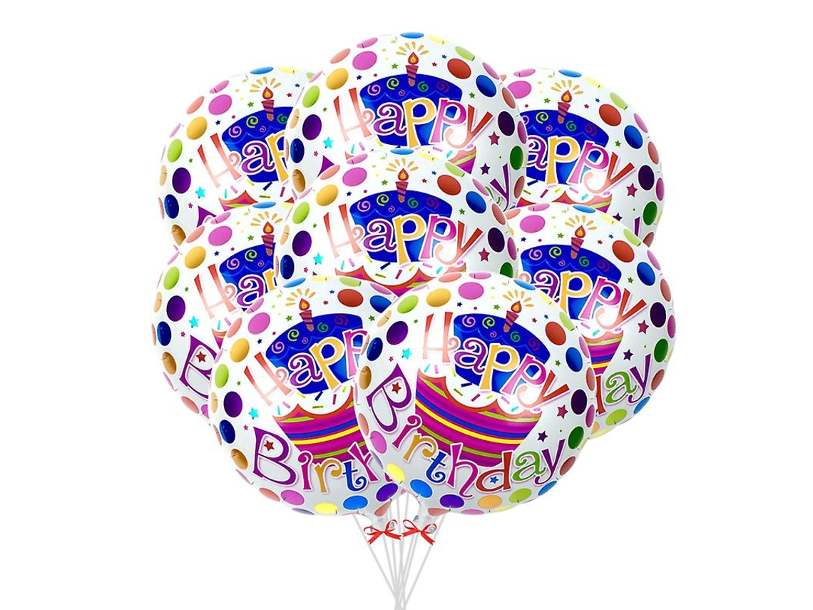20 Unidades De Balão De Feliz Aniversário Allinless