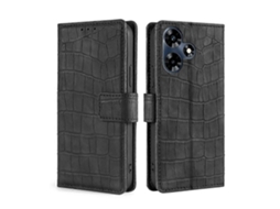 Capa De Celular Em Couro Com Textura De Crocodilo E Fecho Magnético Para Infinix Note 30 5g.
