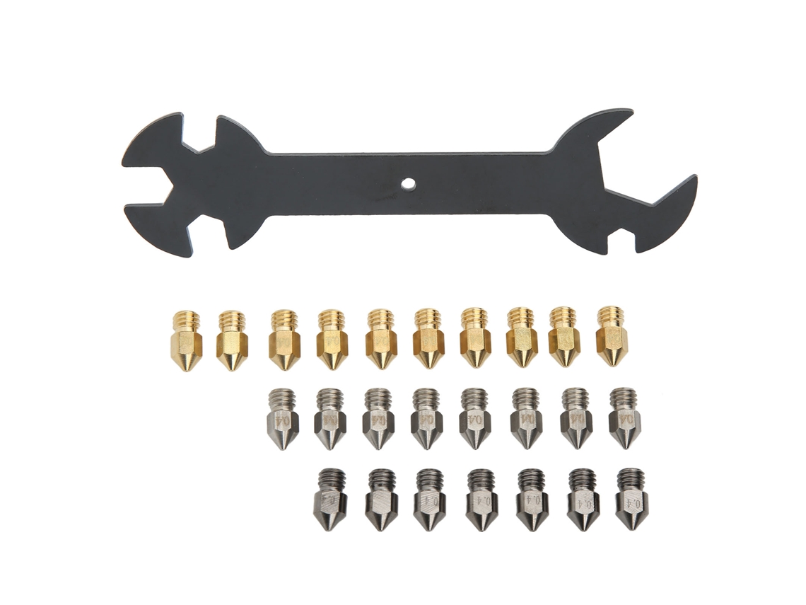 25 Peças De Bicos Para Impressora 3d Com Saída De 0,4 Mm E Entrada De 1,75 Mm Para Cr 10 Ender 3 Ender3 Pro Aquaforge