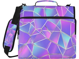Mochila Holográfica Neon Com Estampa De Polígonos Irregulares Do Alasca, 3 Anéis, 3, 8cm De Diâmetro, Com Zíper, Alça De