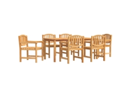 Maison Exclusive - Conjunto De Jantar Para Jardim 7 Pcs Madeira De Teca Maciça
