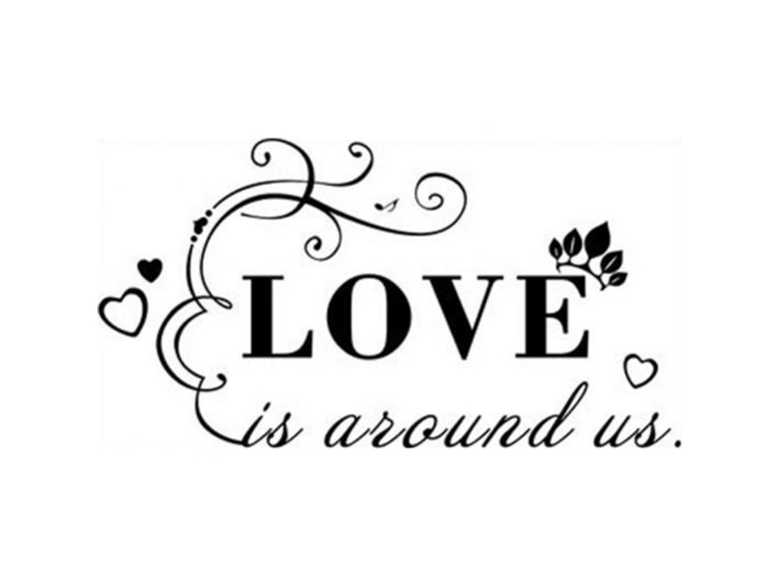 Baok-sticker De Parede Decorativo ''love Is Around Us'' Para Sala E Quarto, Fundo Decorativo