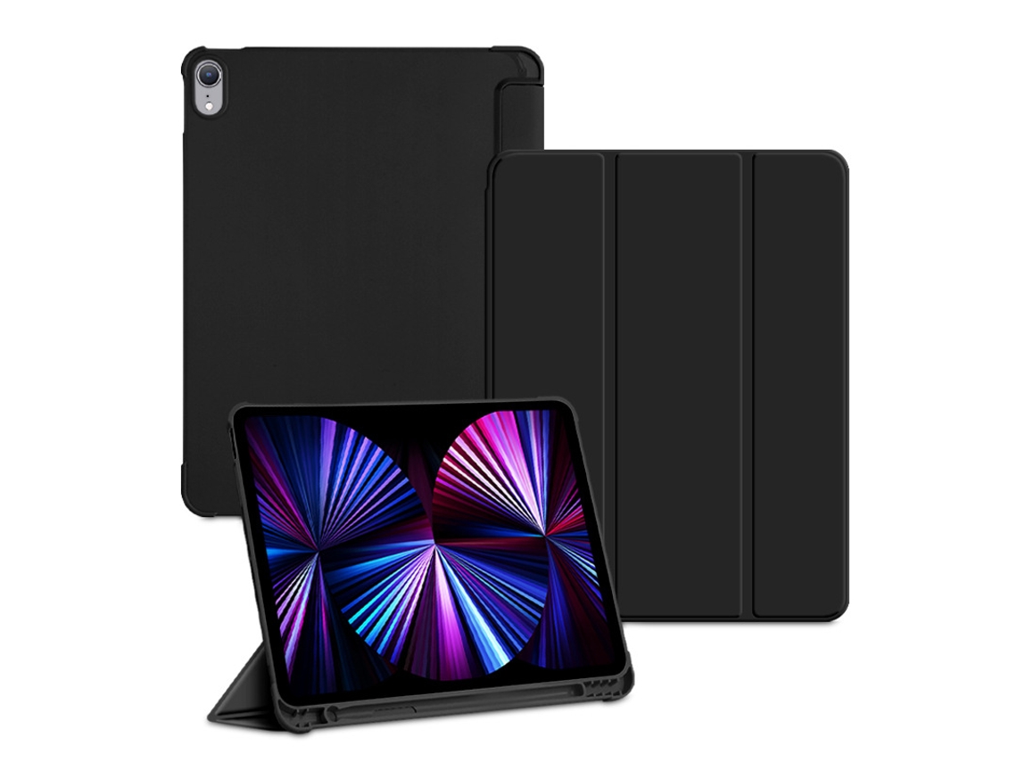 Capa Protetora Para Tablet, Em Tpu, Cor Preto, 12,9 Polegadas, Com Porta-caneta, Para Proteção, Transporte E Utilização Diária Do Tablet
