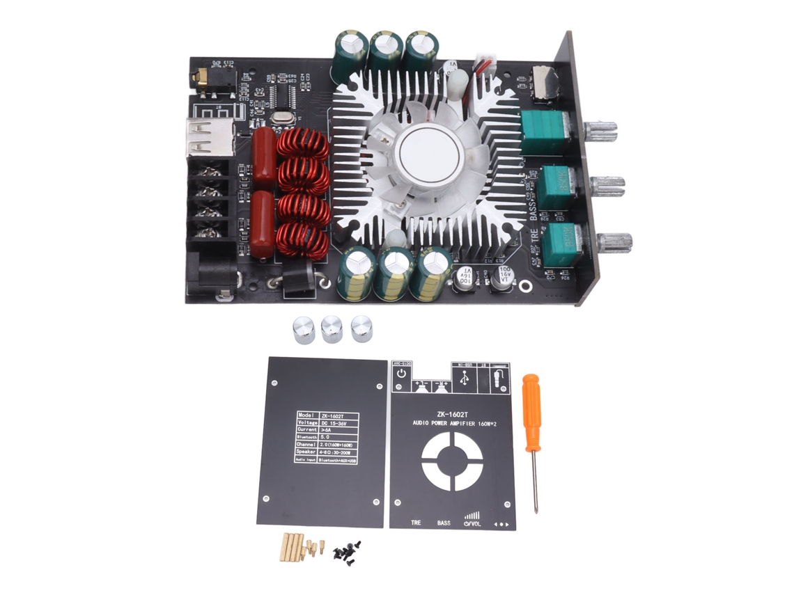 Módulo Amplificador De Potência Digital Bluetooth Com Áudio Hd, Ajuste De Tom Alto/baixo, Placa Amplificadora Dc15-36v