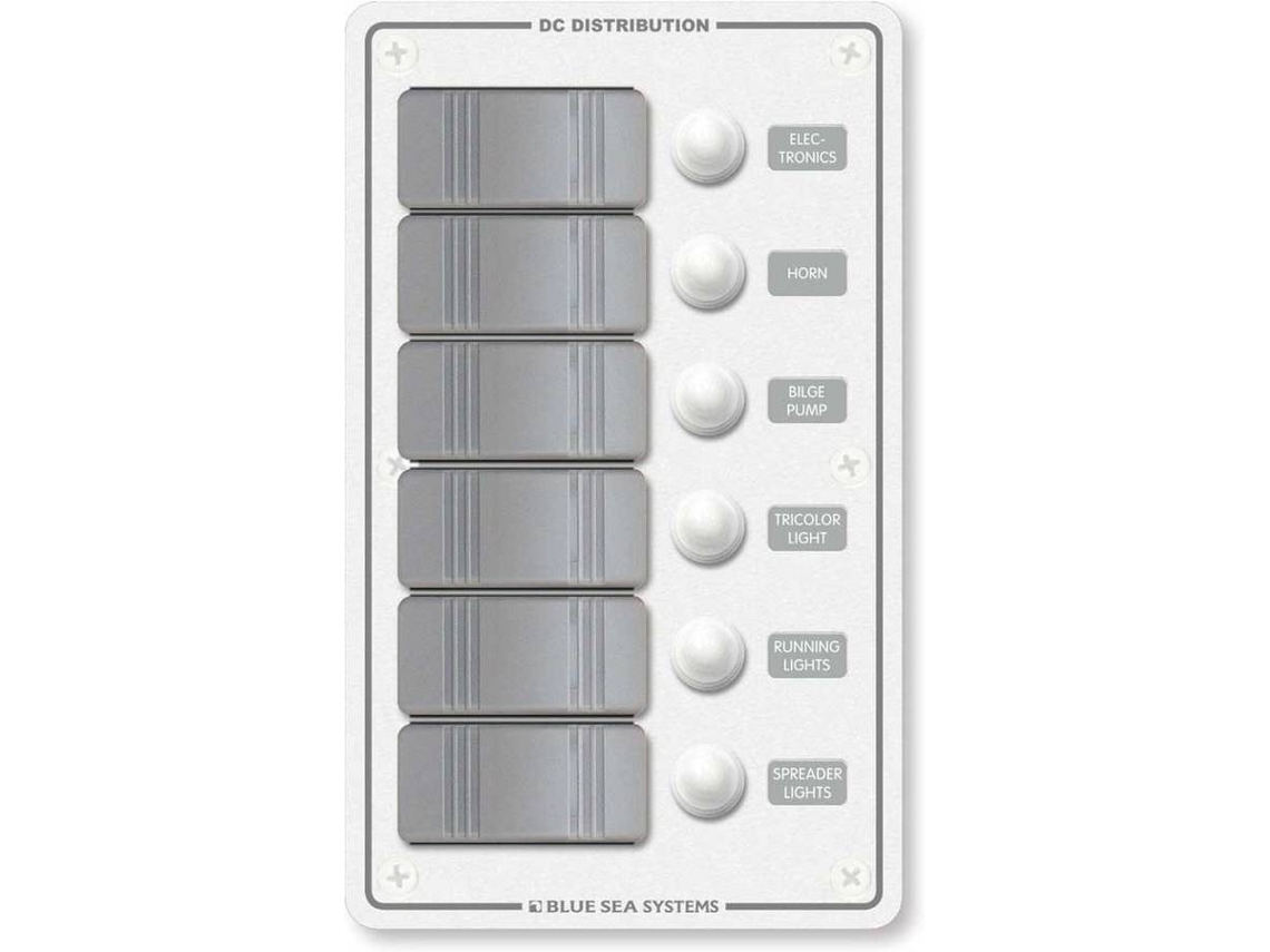 Painel BLUE SEA Water Resistant Panel 6 Position Branco
