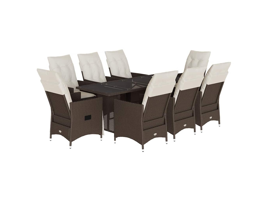 Garden Dining Set, Garden Dining Sets Vidaxl Marrom Rattan / Vime (n/a)