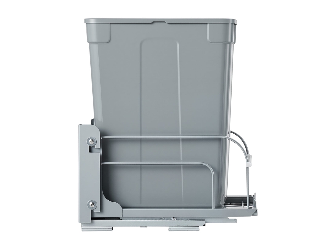 Cesto de Lixo Removível para Armários Cozinha Montagem Sob Balcão Cinza com Sistema Deslizante Fechamento Suave Metal e Kit Porta Pia 410 X 277 487