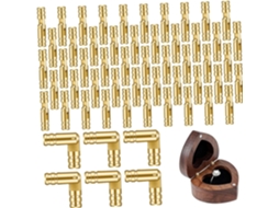 Conjunto De 50 Dobradiças Metálicas Pequenas 4x20mm Para Instalações Invisíveis Em Ferragens E Artesanato Caixas Joias