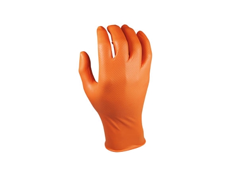 Caixa 50 Luvas Descartáveis de Nitrilo Laranja