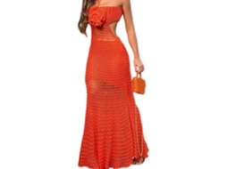 Vestido de Praia Feminino de Tricô com Costas Abertas SFUSHOS