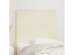 Cabeceira | Painel De Cama Creme 90x5x118/128 Cm Couro Sintético