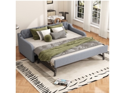 Sofá cama Extensível 90x200 Cm com Cama Embutida, Usb, Madeira, Cinza VSOGA