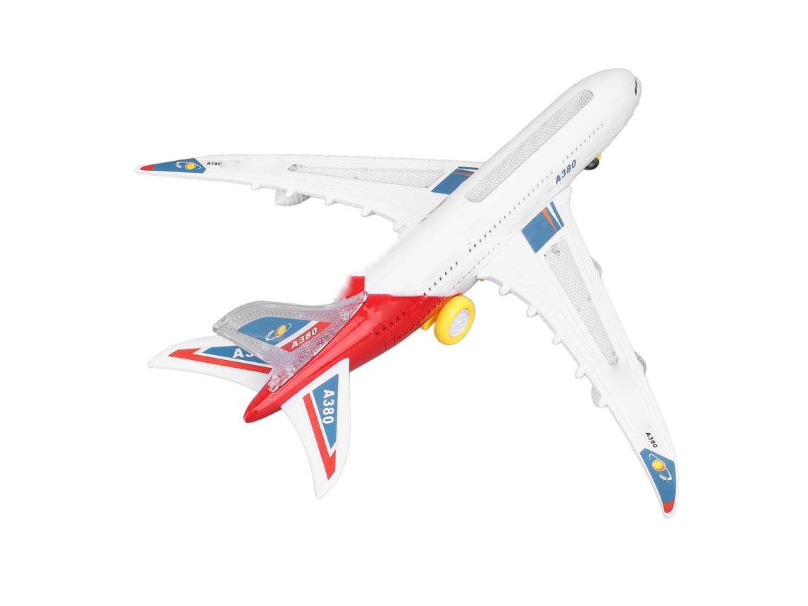 Mali brinquedo de Avião Elétrico para Crianças com Luzes e Música Rotação 360 Graus Vermelho