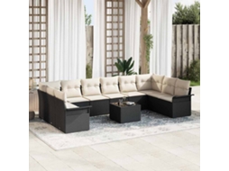 Vidaxl Conjunto De Sofá De Jardim 11 Pcs Castanho Vime Pe