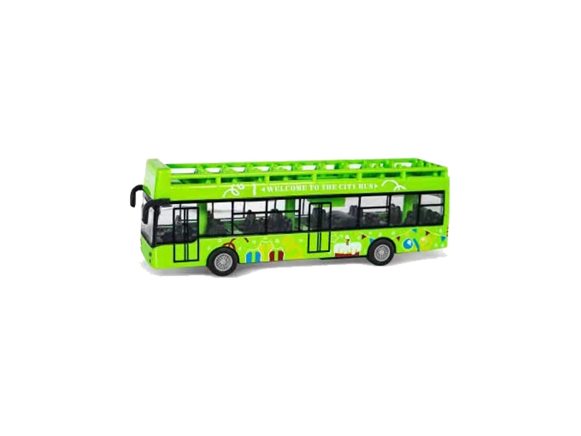 (verde) Ônibus De Dois Andares De Liga Metálica De 15 Cm, Brinquedo Para Crianças, Modelo Em Metal Fundido, Com Função De Fricção.