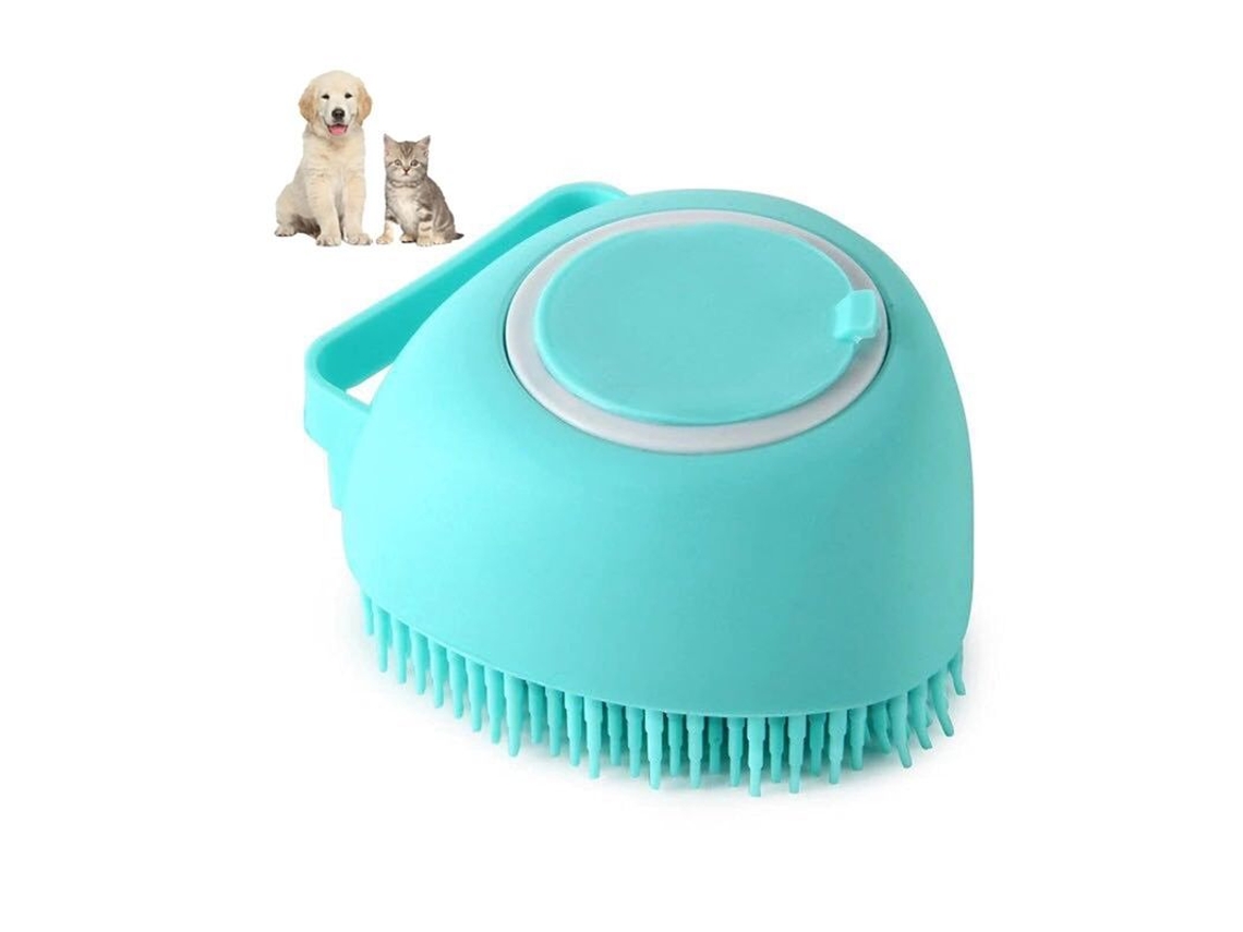 Cepillo De Silicona Suave Para Cães, Cepillo De Banho Com Espuma, Massagem Calmante E Remoção De Pelos Soltos