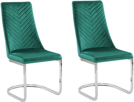 Conjunto de 2 Cadeiras Jantar Altoona (Verde - Veludo - 58x46x96 cm)