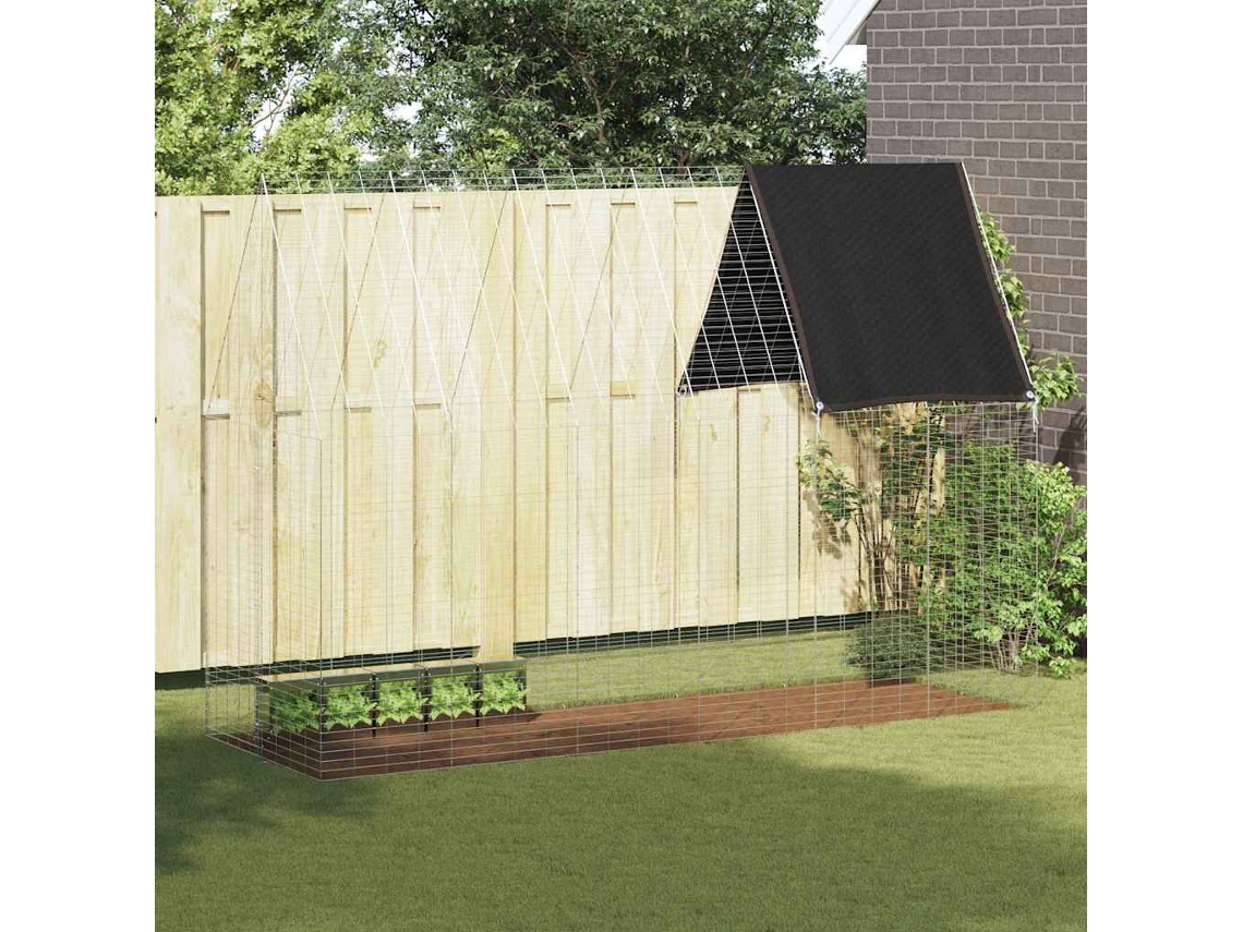 Vidaxl Gaiola Para Coelhos Prateado 300 X 100 X 210 Cm Aço Galvanizado