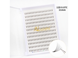 (12d) Extensões De Cílios Postiços De Fibra De Vison, Pacote Com Uma Única Faixa Grossa Estilo Russo Pré-fabricada