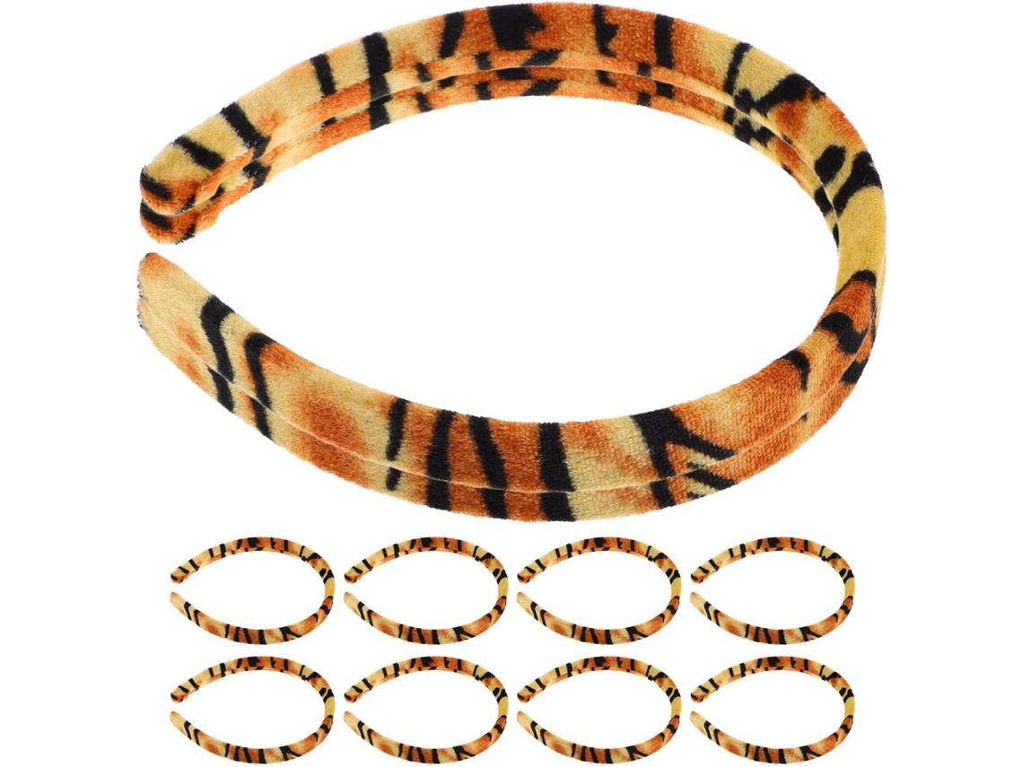 Conjunto De 10 Faixas De Cabeça Rígidas E Planas De 15 Mm Em Plástico Aveludado, Estampadas.