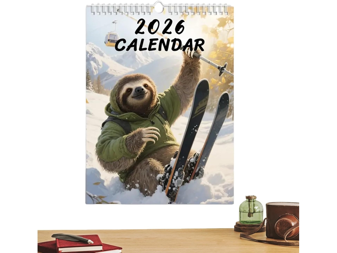 Calendário Animal 2026 Mensal 12 21x28 Cm para Apartamento, de Jardim CHABERLU