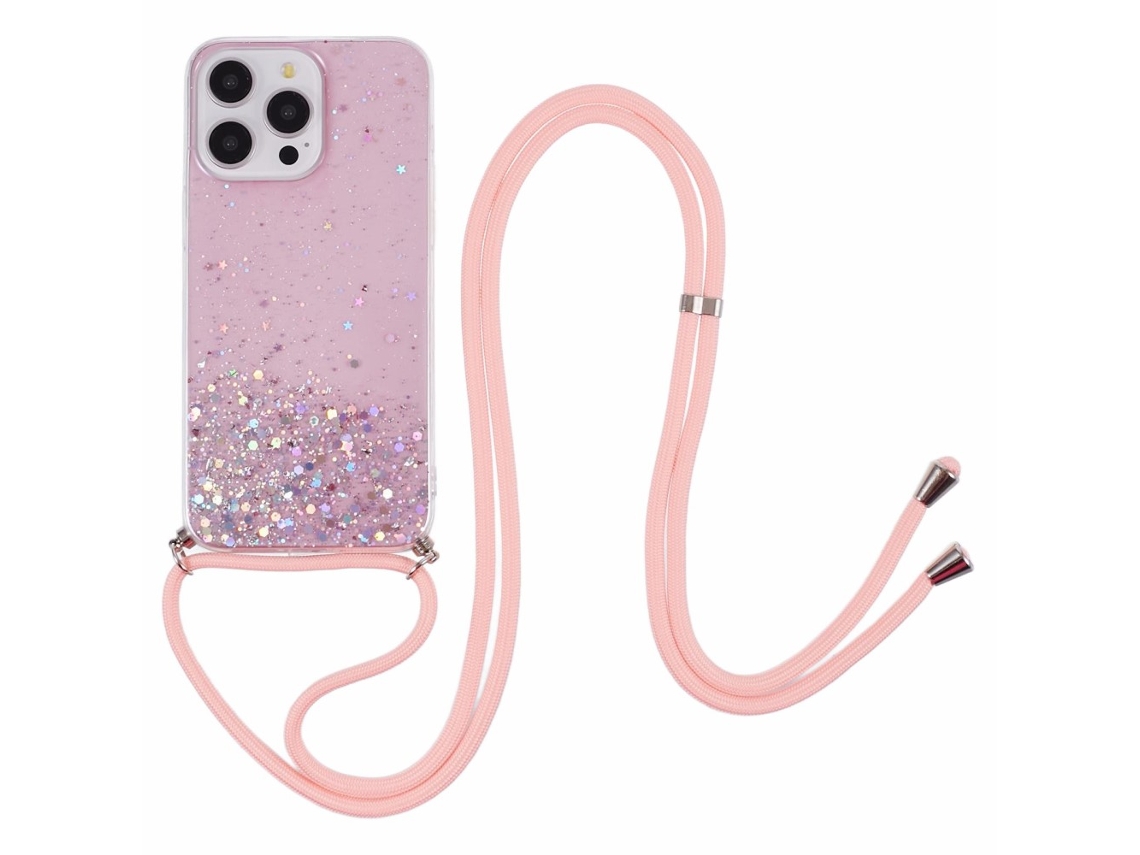 Correia Casa Para Iphone 13 Pro Pele Sintética Rosa