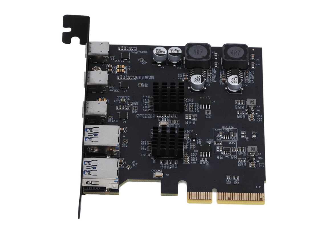Cartão De Expansão Usb 3.2 Gen 2 10gbps 2 Type A 3 Type C Pcie 4x Para Placa Mãe