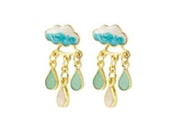 2026 aretes de Nuvem com Gotas de Chuva Dia Chuvoso Cute Estúdio de Aço Inoxidável Joias Multicolor