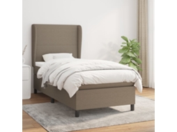 Vidaxl Cama Com Molas/colchão 90x190 Cm Tecido Castanho-acinzentado