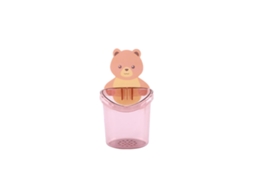 Copo Porta Escova de Dentes Urso Parede Rosa
