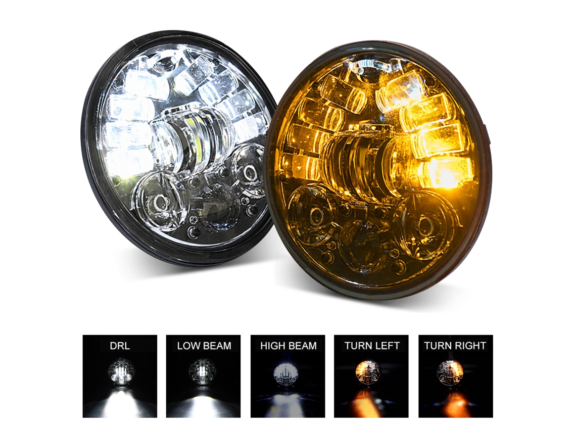 5.75 Inch Led Motorcycle Headlight With Drl Turn Signal Ip67 Waterproof