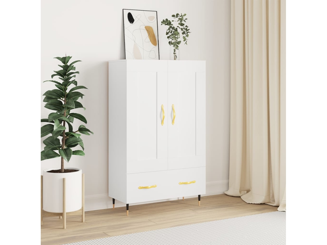 Vidaxl Aparador Alto 69,5x31x115 Cm Derivados De Madeira Branco