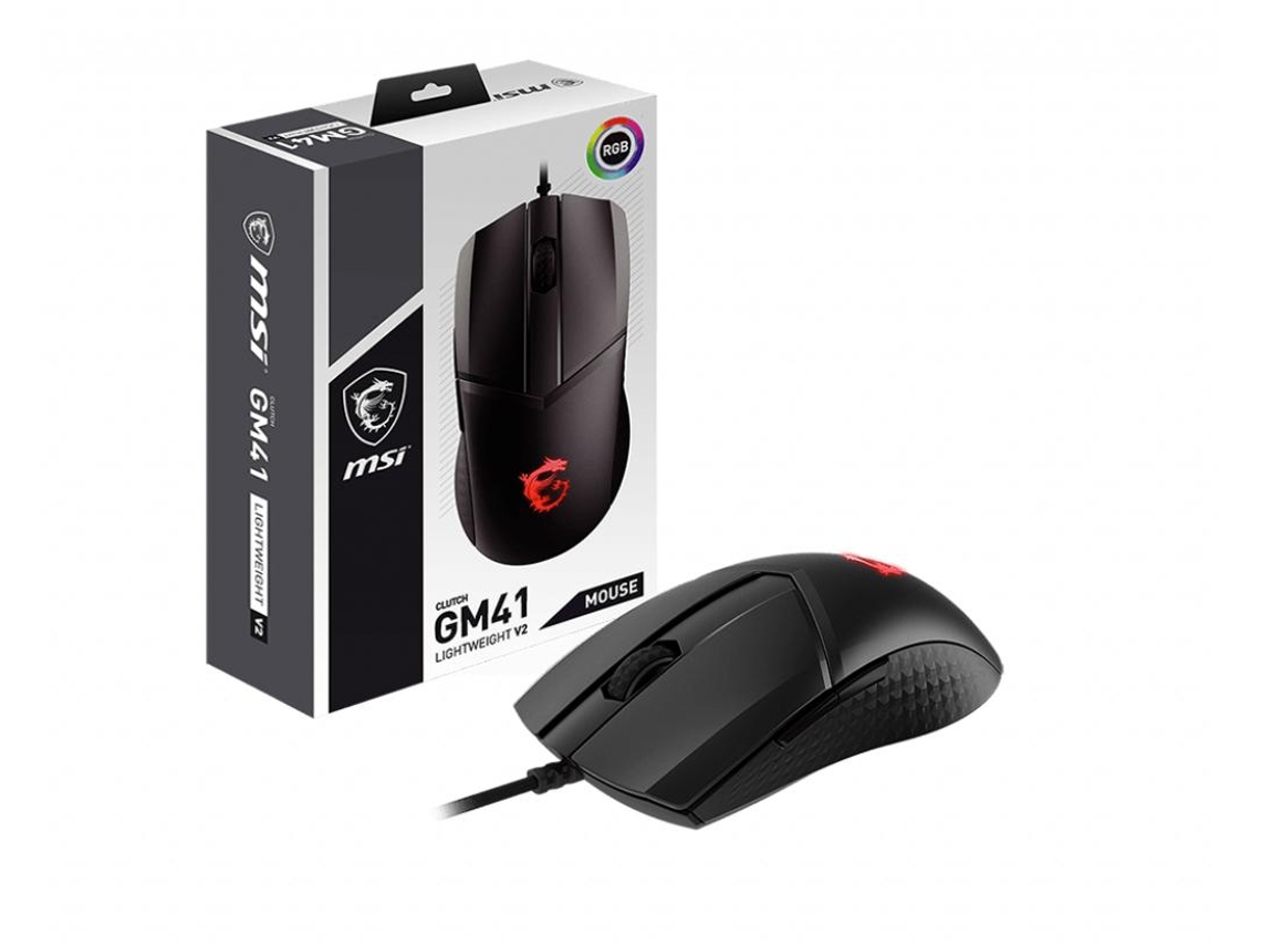 Msi Clutch Gm41 Lightweight V2 Rato Ambidestro Usb Type-A Ótico 16000 Dpi