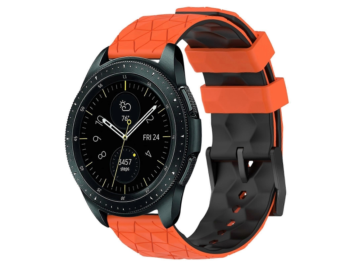 Pulseira De Silicone Bicolor Com Estampa De Futebol Para Samsung Galaxy Watch 42mm 20mm