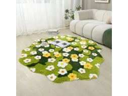 Tapete De Quarto Em Microfibra Macio E Fofo Com Padrão Floral, 100 X 105 Cm, Lavável À Máquina, Perfeito Para Banheiro Ou Sala De Estar