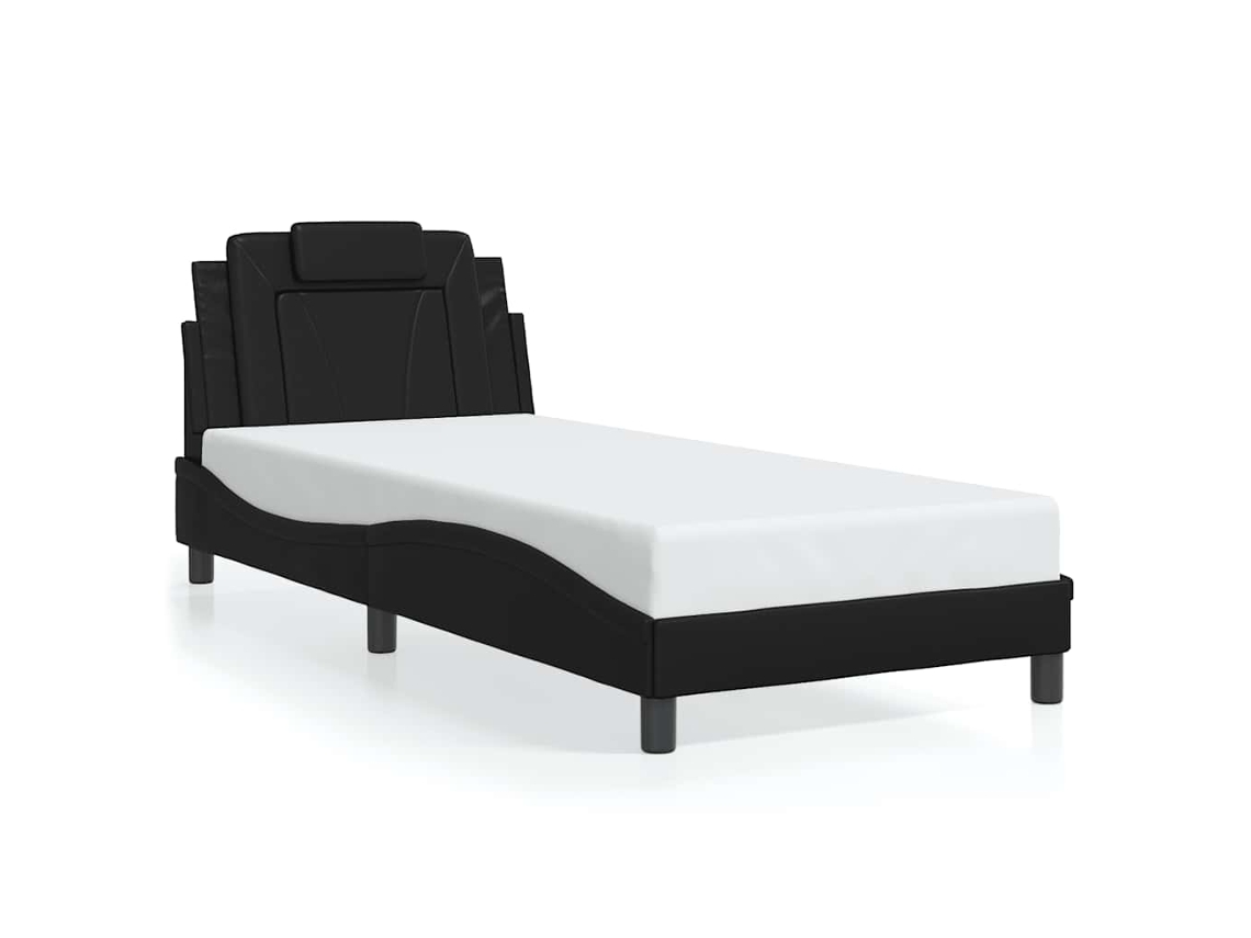 Estrutura de Cama Viana Sem Colchão Couro Artificial Preto MAISON EXCLUSIVE (90x200 cm)
