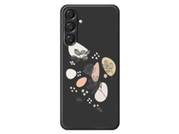 Capa Traseira De Tpu Preta Com Estampa De Folhas E Desenho De Desenho Para Samsung Galaxy A16 5g 4g