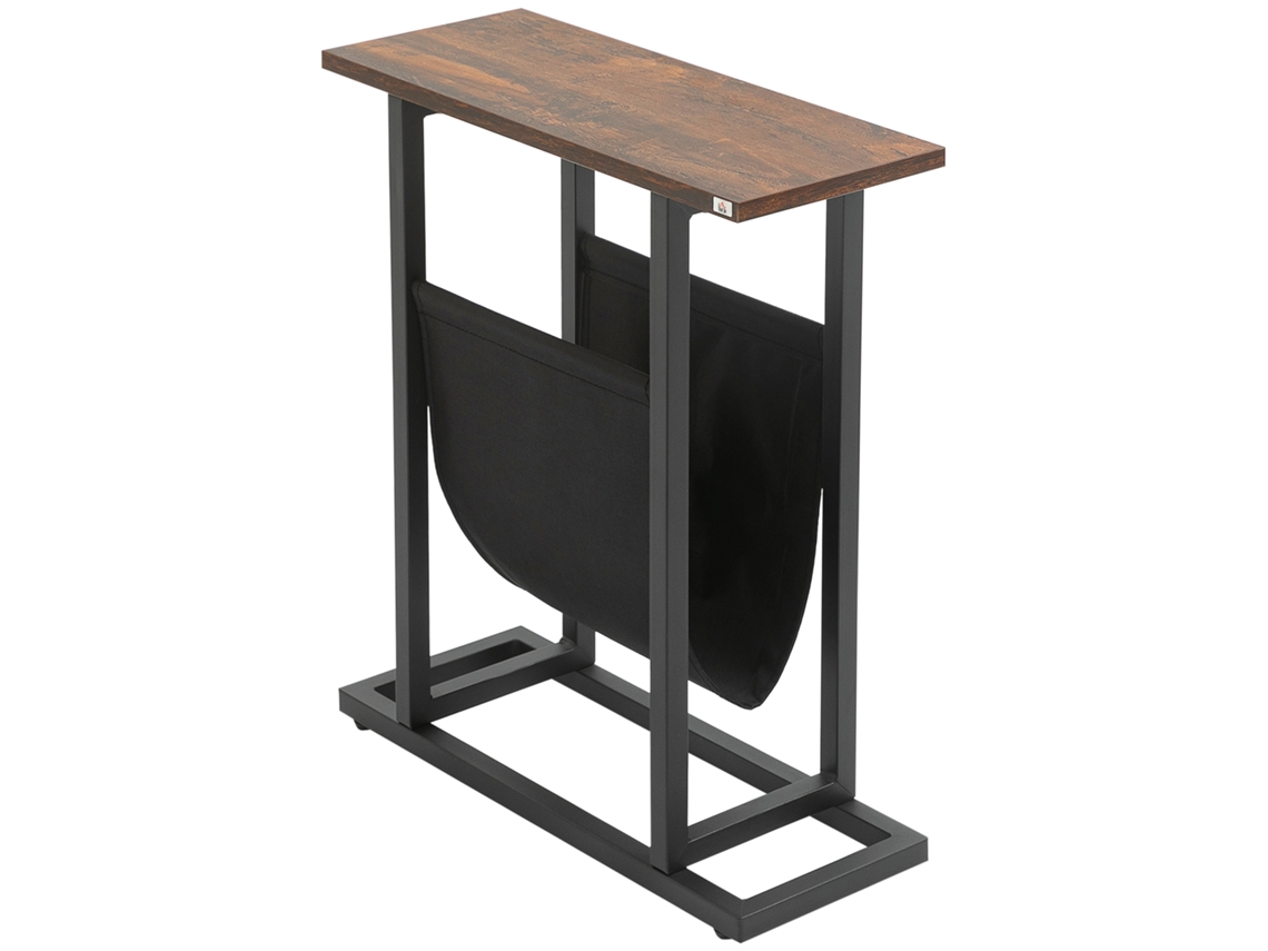 Mesa Lateral Esguio MARCA com Bolsa de Tecido Aço Escuro (49x19x55cm)