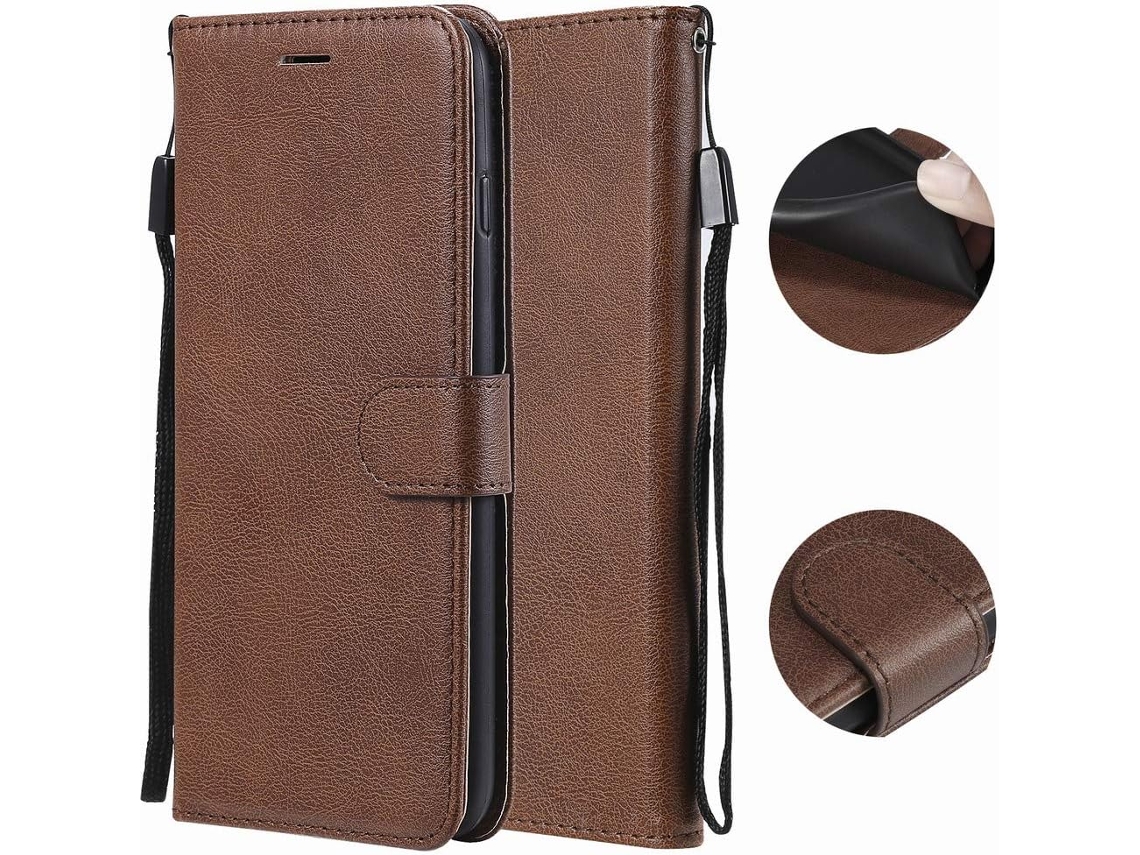 Capa Portacartões Protetora Série para Huawei Mate 10 Pro HONGWE. Pele Sintética Castanho