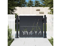 Vidaxl Portão De Jardim Antracite 100x75 Cm Aço Design Grama