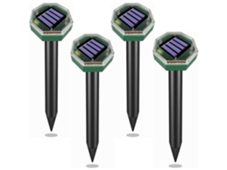 Repelente solar para toupeiras, pacote com 4 repelentes ultrassônicos para toupeiras, repelente anti-toupeiras, repelentes ultrassônicos para pastores, repelente