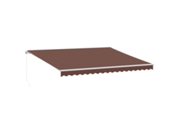 Toldo retrátil VIDAXL Marrom Tecido (500x300 cm)
