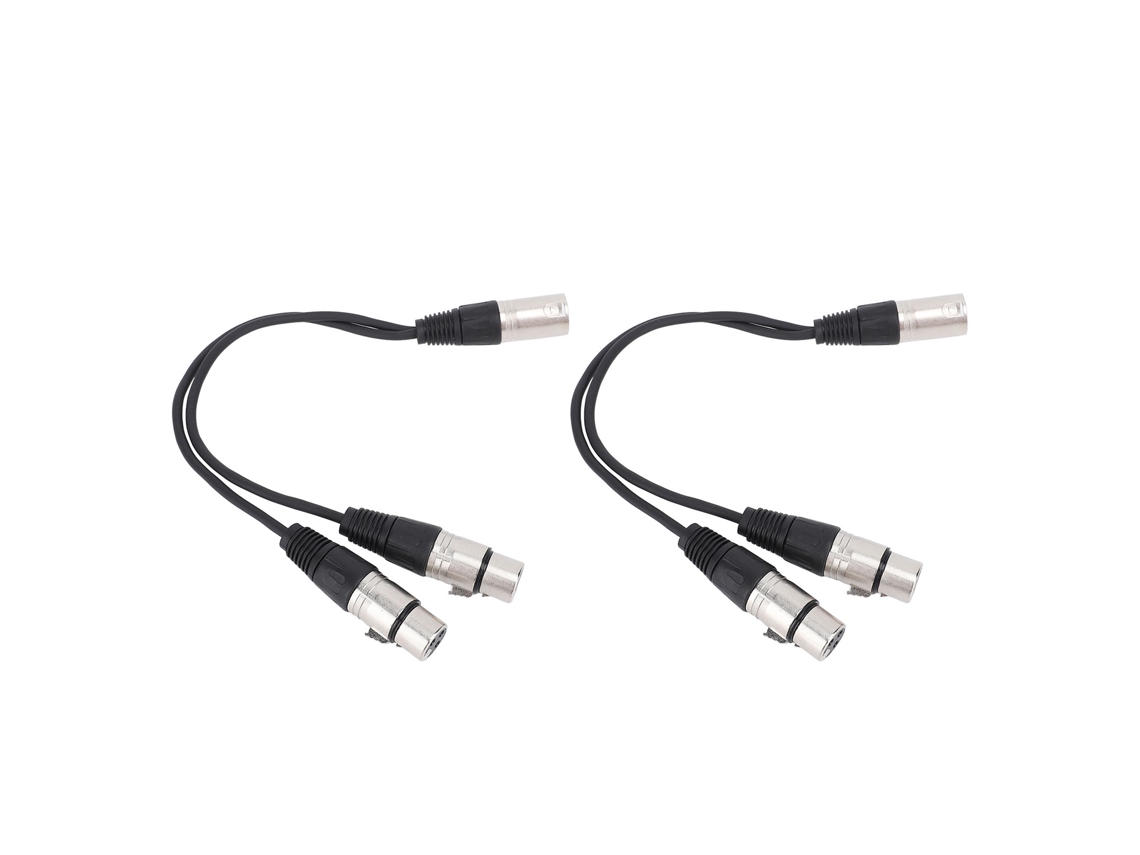 Cabo Divisor Xlr Macho 3 Pinos Para 2 Fêmeas Microfone Balanceado 0.3m 2 Peças
