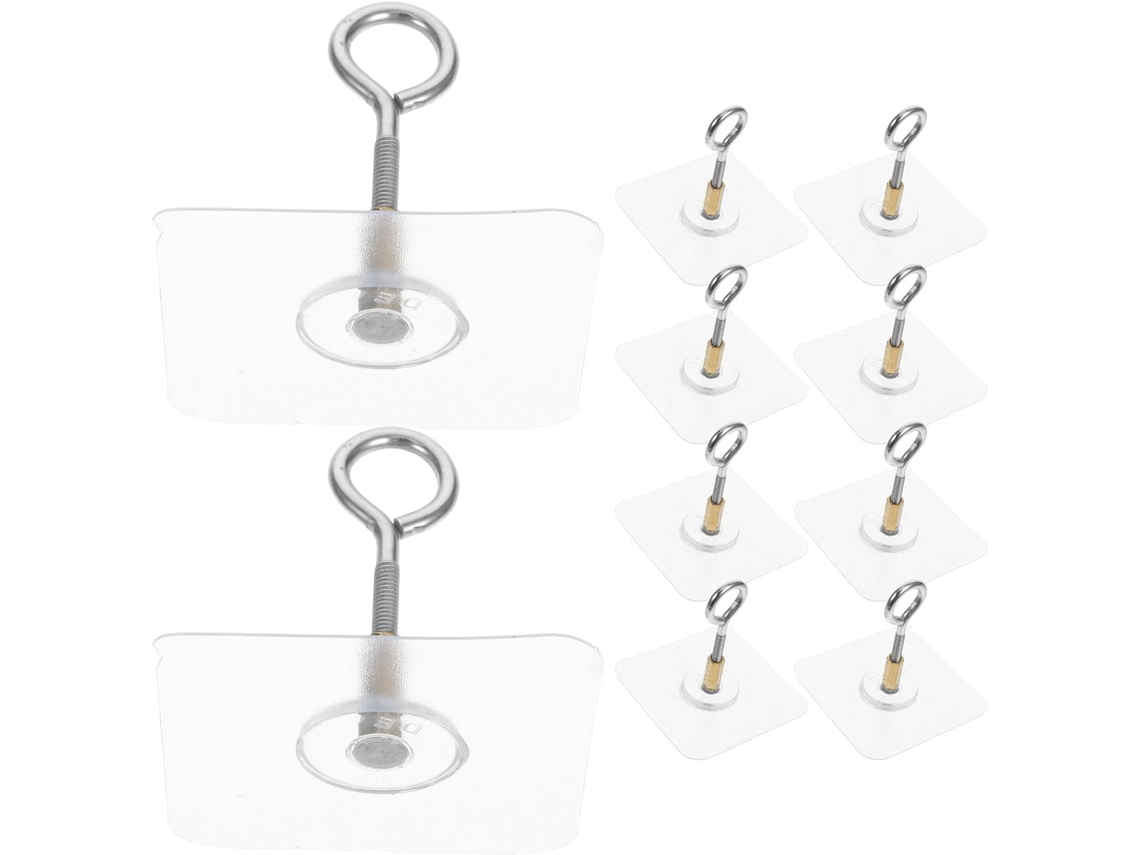 Pacote Com 12 Ganchos Adesivos Ultrarresistentes Para Teto, Sem Necessidade De Furar.